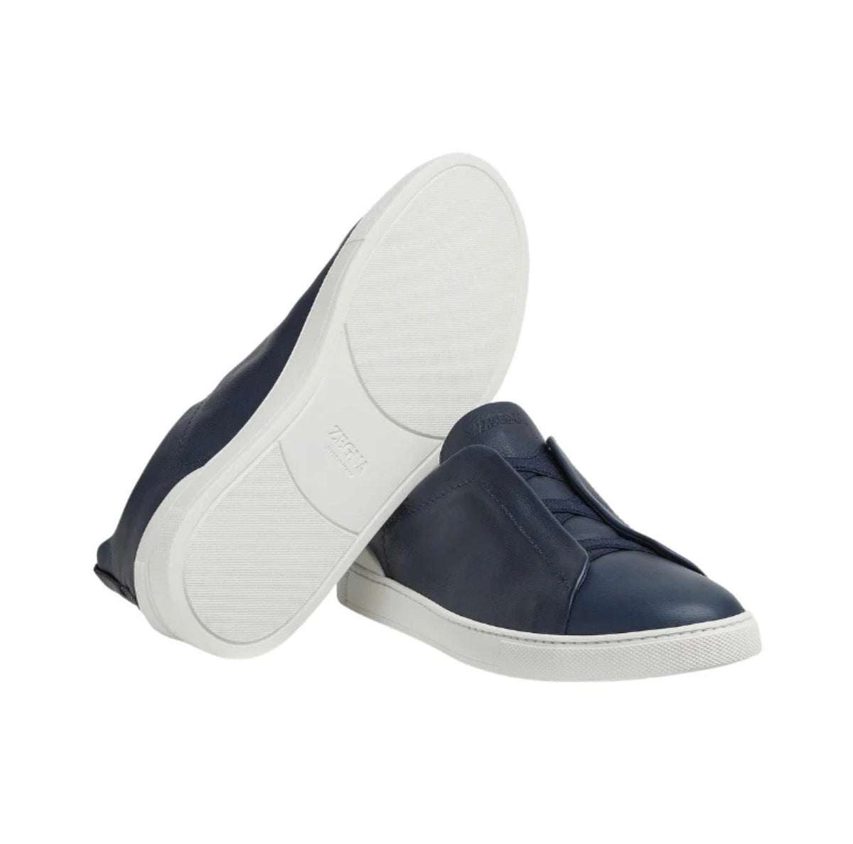 Zegna Triple Stitch Deerskin 'Navy Blue' – view 3