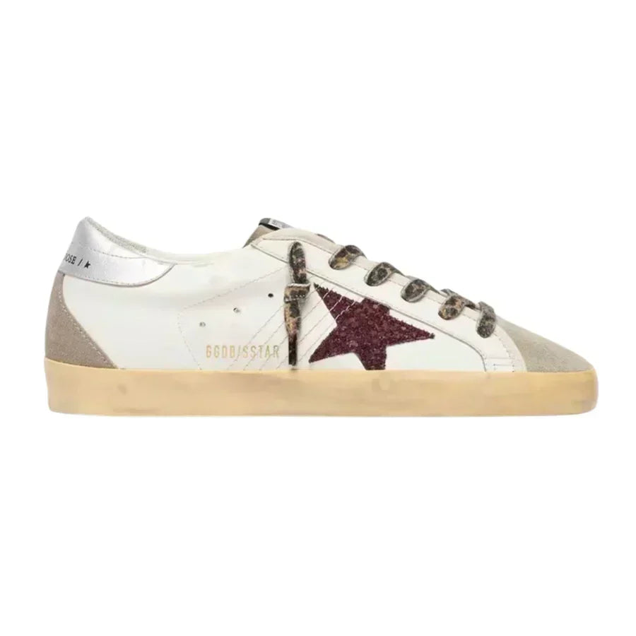Golden Goose Super-Star 'White / Burgundy Glitter'