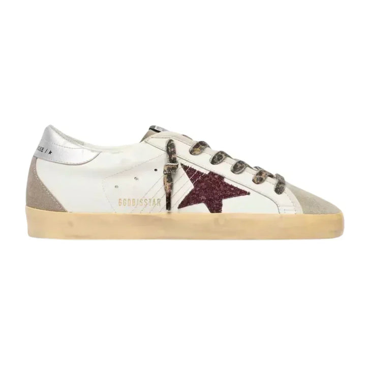 Golden Goose Super-Star 'White / Burgundy Glitter'