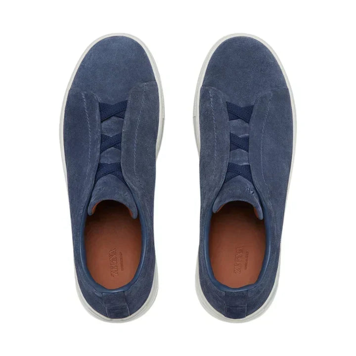 Zegna Grey Mélange Suede Triple Stitch™ Sneakers