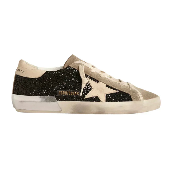 Golden Goose Super-Star 'Black Glitter / Taupe'