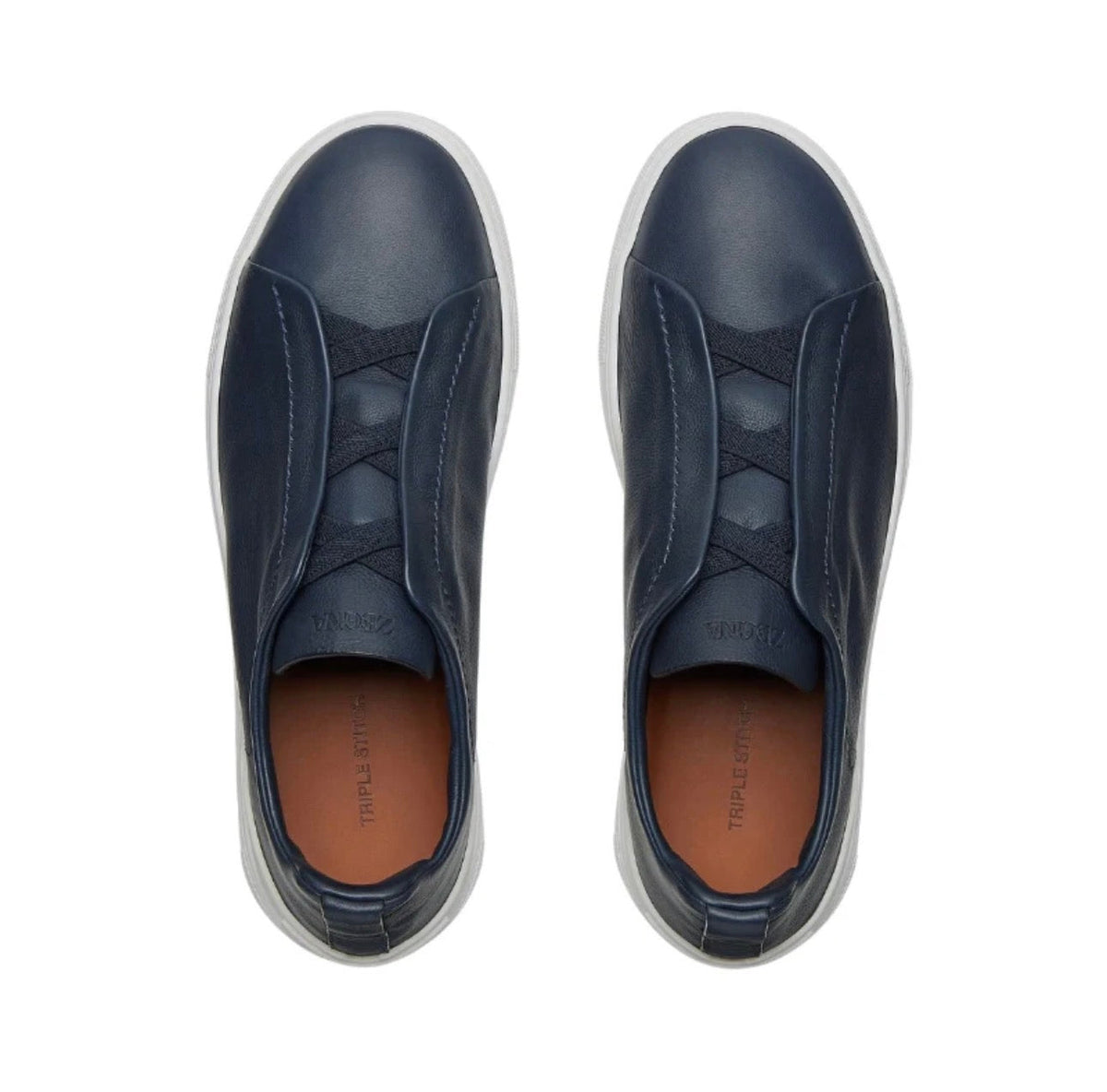 Zegna Triple Stitch Deerskin 'Navy Blue' – view 5