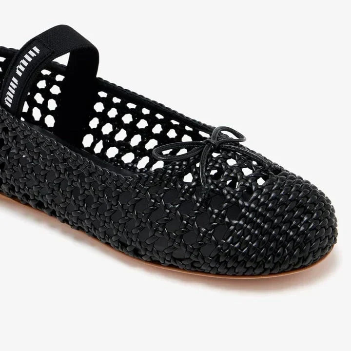 Miu Miu Woven Nappa Ballerina 'Black'