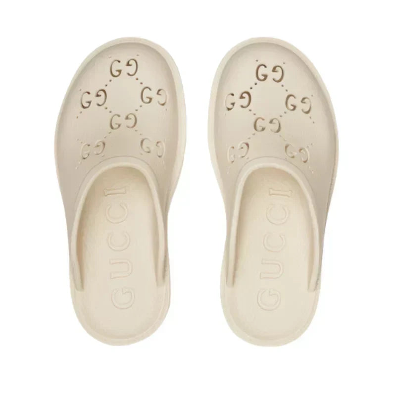 Gucci Perforated GG Platform Mule 'Ivory'