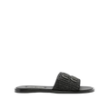 Miu Miu Woven Raffia Slide 'Black'