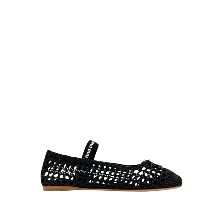Miu Miu Woven Nappa Ballerina 'Black'